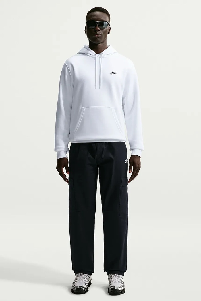 Nike Sportswear Bluza z kapturem męska z bawełną Club biały FN3859.100