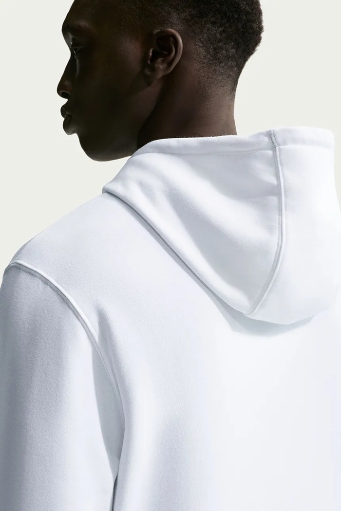 Bluza z kapturem męska z bawełną Club Nike Sportswear FN3859.100 biały