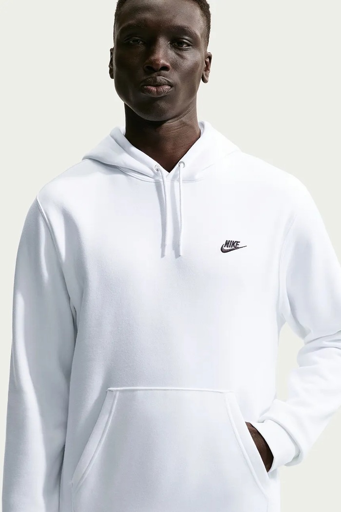 Odzież Nike Sportswear Bluza z kapturem męska z bawełną Club FN3859.100 beżowy