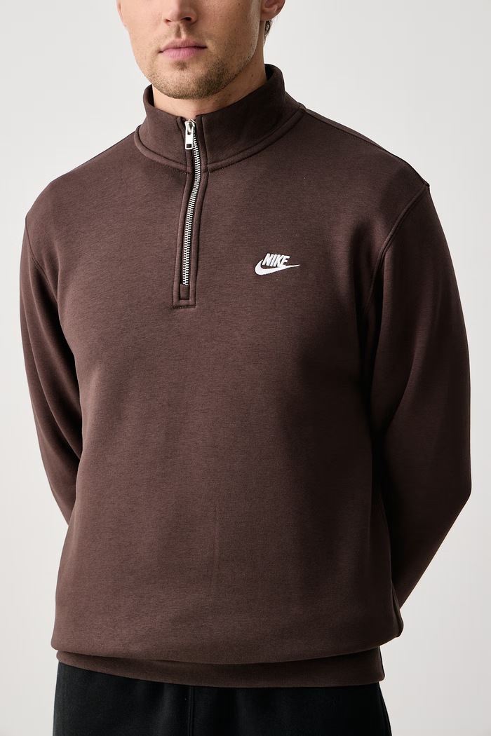 Férfi melegítőfelső pamuttal Club Nike Sportswear FN3864.237 barna
