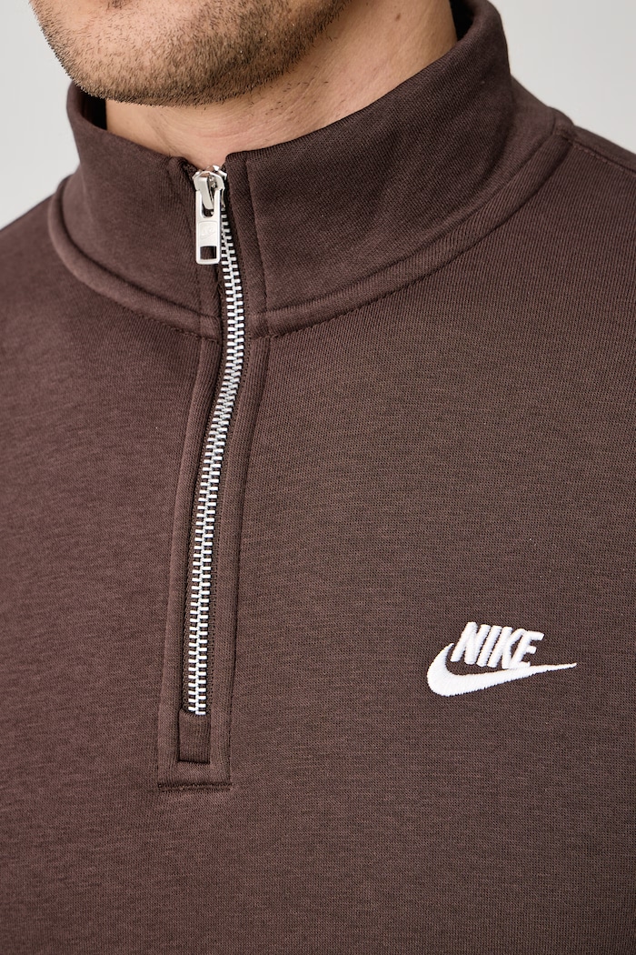 Dukserica za muškarce s pamukom Club Nike Sportswear smeđa FN3864.237
