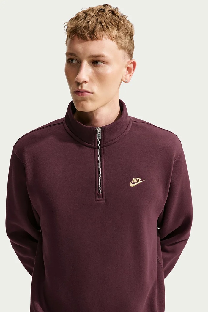 Odzież Nike Sportswear Bluza męska z bawełną Club FN3864.652 bordowy