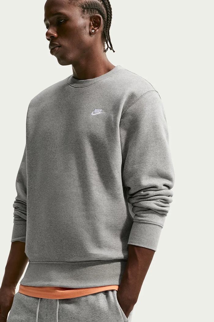 Odzież Nike Sportswear Bluza męska z bawełną Club FN3886.063 szary