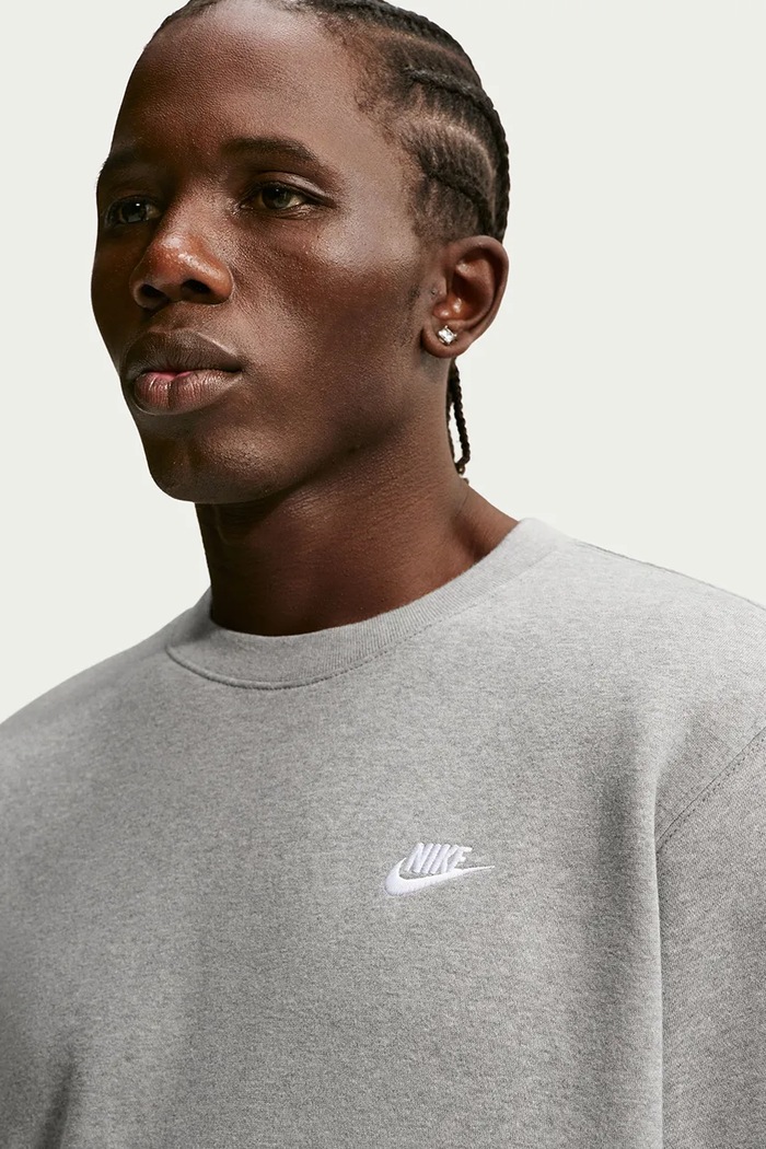 Bluza męska z bawełną Club Nike Sportswear FN3886.063 szary