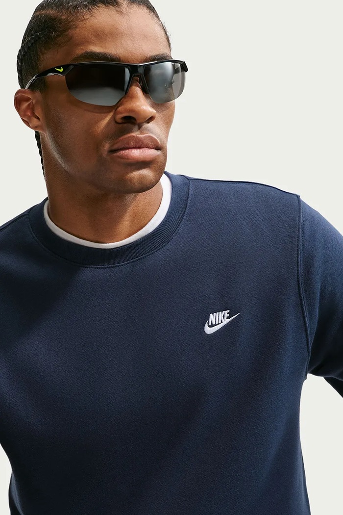 Bluza męska z bawełną Club Nike Sportswear granatowy FN3886.451