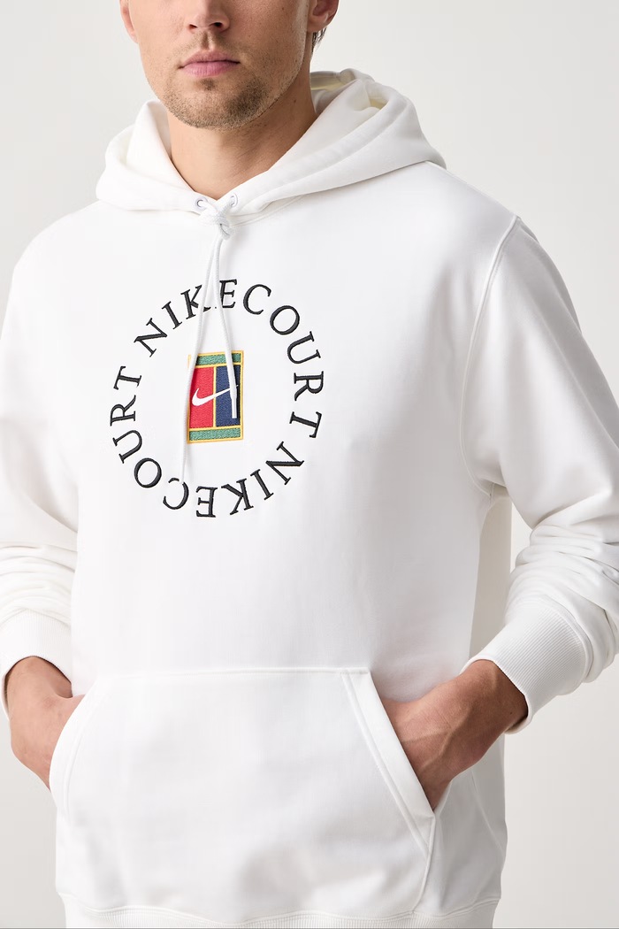 Športová mikina pánska s bavlnou NikeCourt Heritage Dri-FIT Nike Sportswear HM6759.100 biela