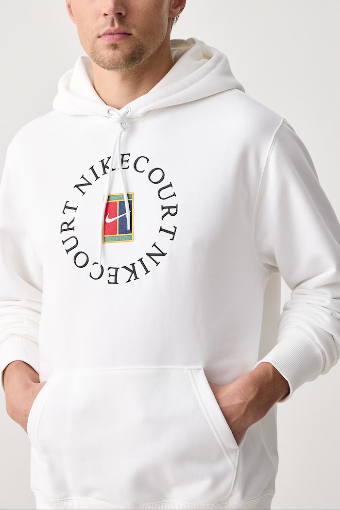 Športová mikina pánska s bavlnou NikeCourt Heritage Dri-FIT Nike Sportswear HM6759.100 biela