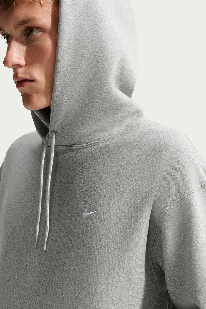 Bluza z kapturem męska z bawełną Solo Swoosh Nike Sportswear HV1082.063 szary