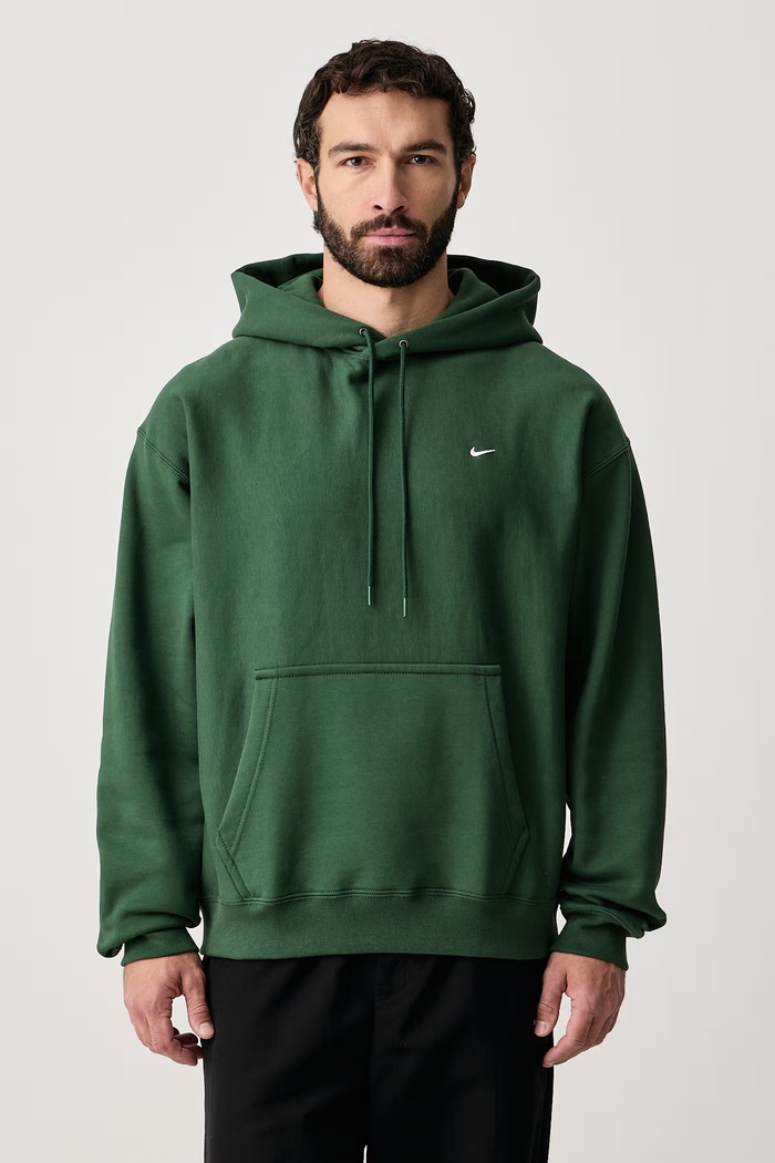 Nike Sportswear Mikina s kapucňou pánska s bavlnou Solo Swoosh zelená HV1082.323