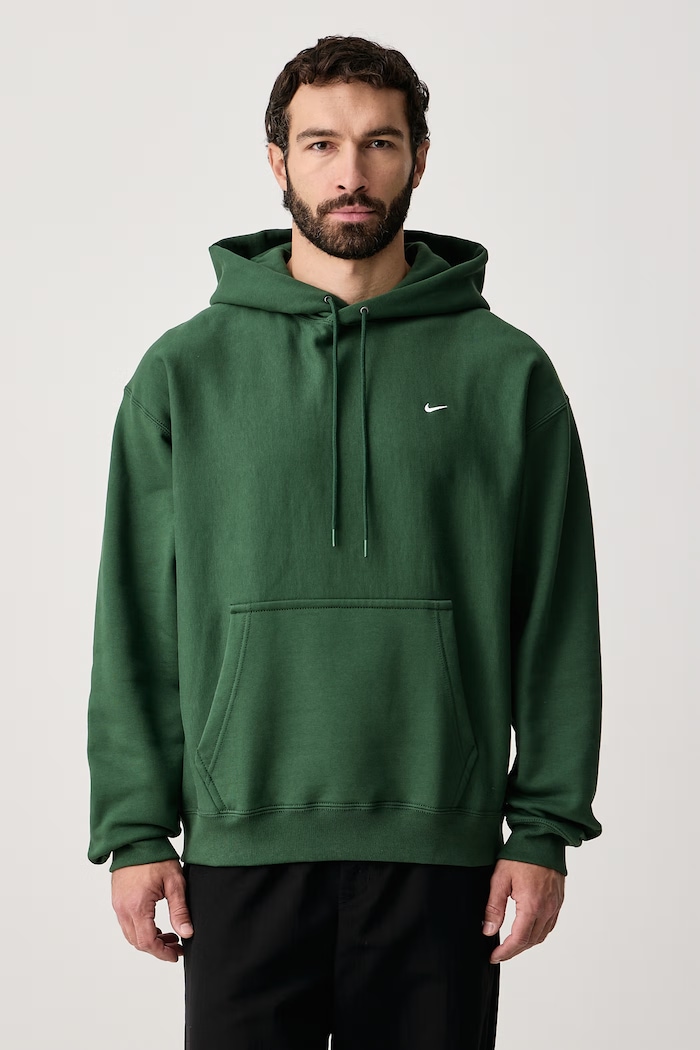 Nike Sportswear Mikina s kapucňou pánska s bavlnou Solo Swoosh zelená HV1082.323