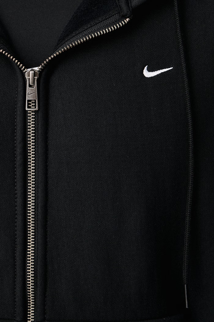 Mikina na zips s kapucňou pánska s bavlnou Solo Swoosh Nike Sportswear čierna HV1084.010
