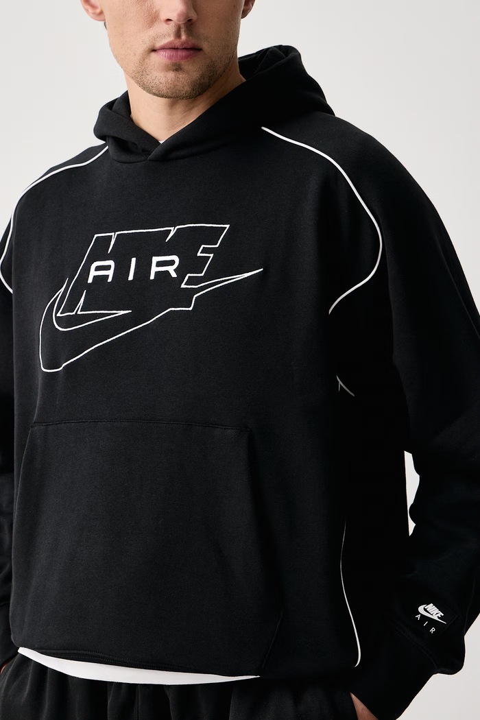 Mikina s kapucňou pánska s bavlnou Air Nike Sportswear IF1266.010 čierna