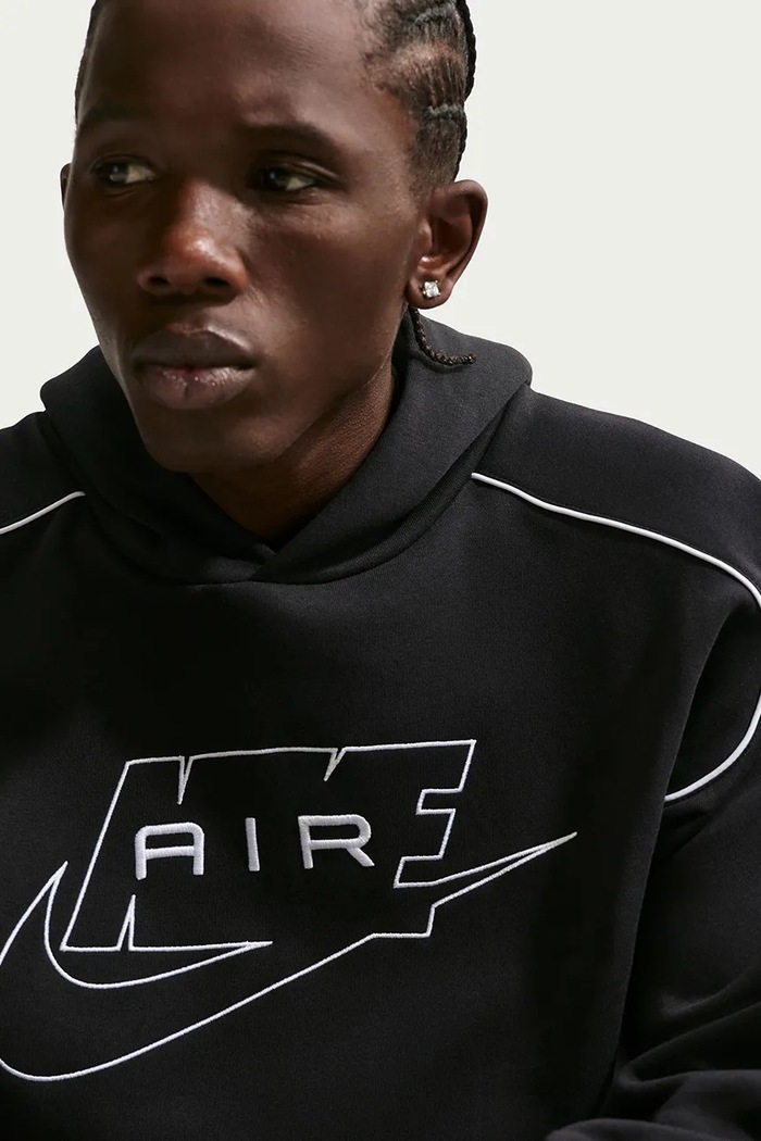 Bluza z kapturem męska z bawełną Air Nike Sportswear czarny IF1266.010