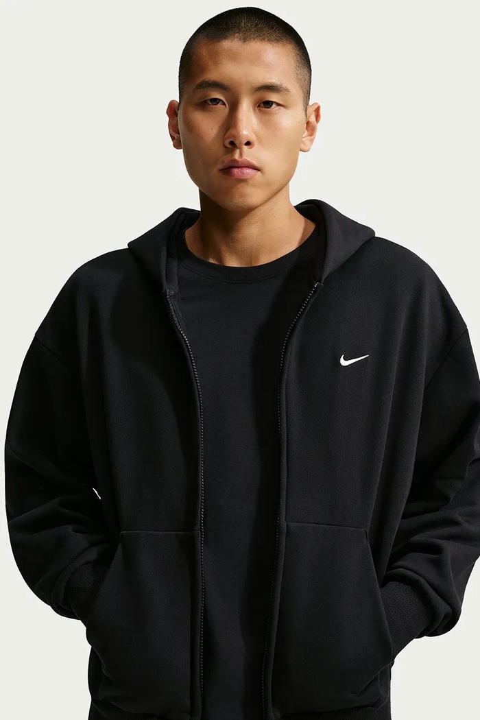 Bluza rozpinana z kapturem męska z bawełną Solo Fleece Nike Sportswear IX1928.001 czarny
