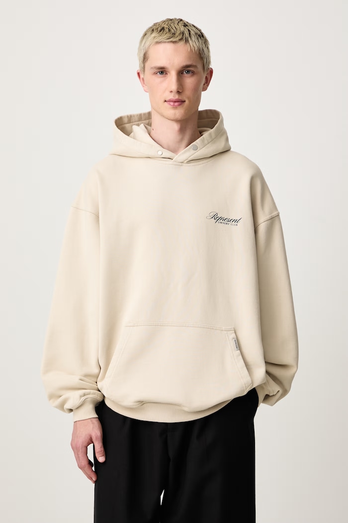 Odzież Represent Bluza z kapturem bawełniana męska OCM41200.27 beżowy