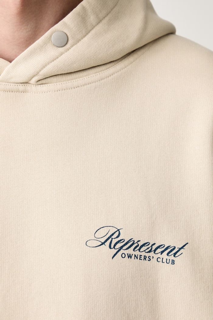 Bluza z kapturem bawełniana męska Represent beżowy OCM41200.27