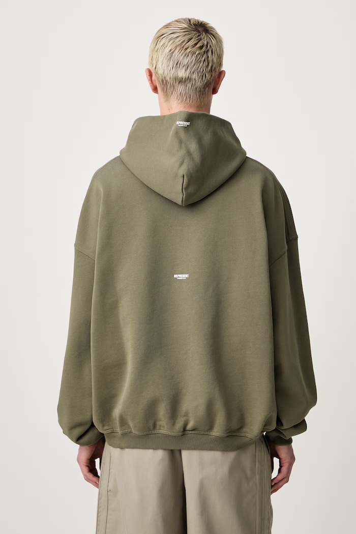 Odzież Represent Bluza z kapturem bawełniana męska OCM4128.36 zielony
