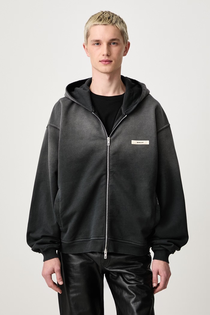 Represent Bluza rozpinana z kapturem bawełniana męska szary MLM101160.04