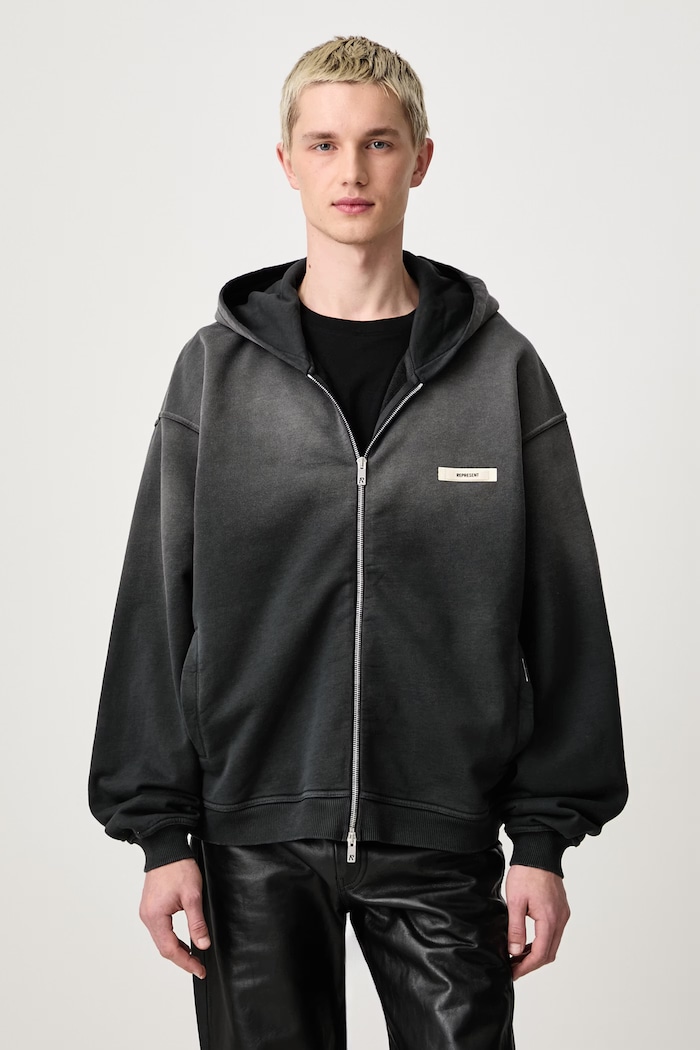 Represent Bluza rozpinana z kapturem bawełniana męska szary MLM101160.04