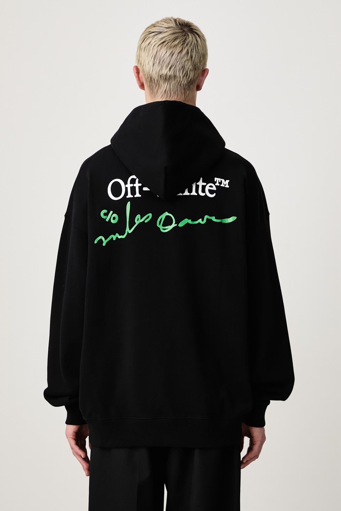 Off-White League Skate кофта с капюшоном из хлопка для мужчин чёрный 44MBB085W26F004001