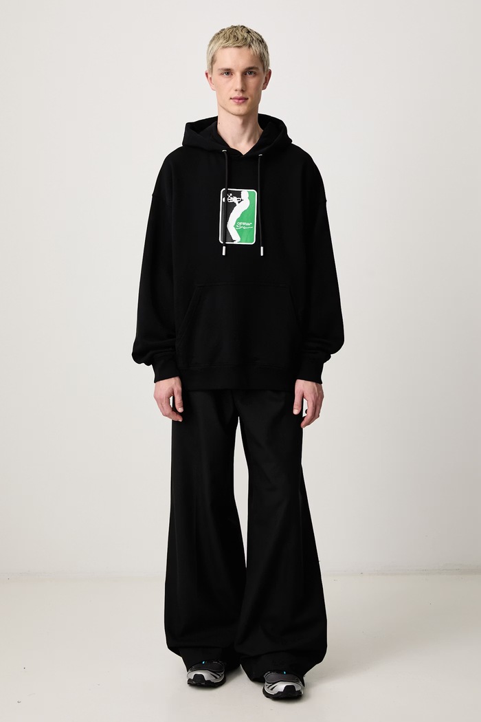 Off-White League Skate кофта с капюшоном из хлопка для мужчин 44MBB085W26F004001 чёрный AW26