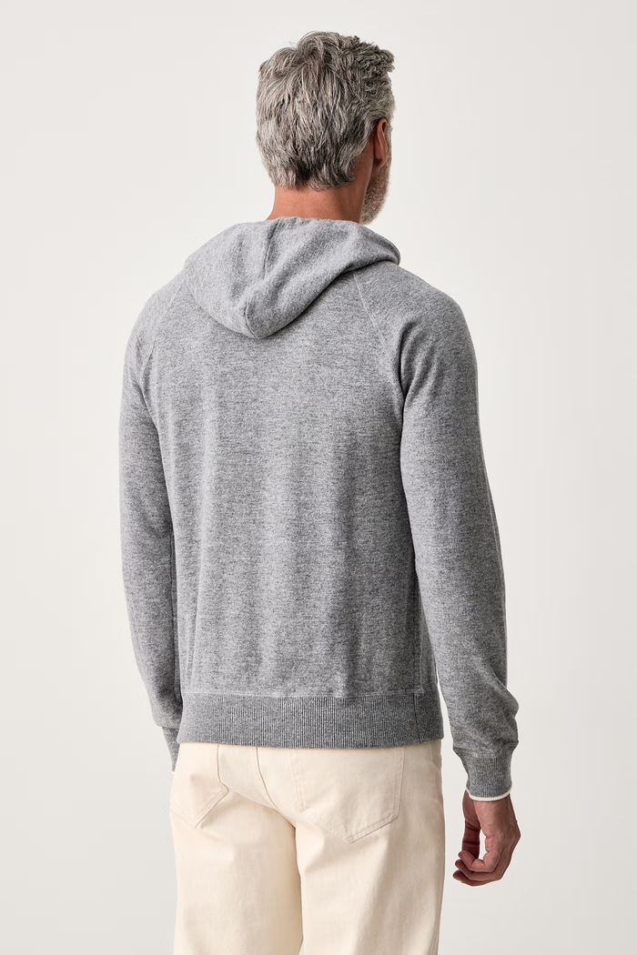 Odzież MC2 Saint Barth Bluza z kapturem męska z wełny merino WILB003 szary