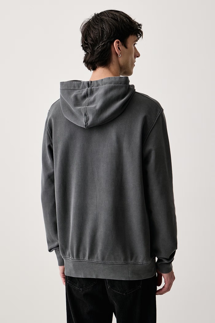 Odzież G-Star Bluza męska bawełniana Logo overdyed hooded D29066.E453 szary