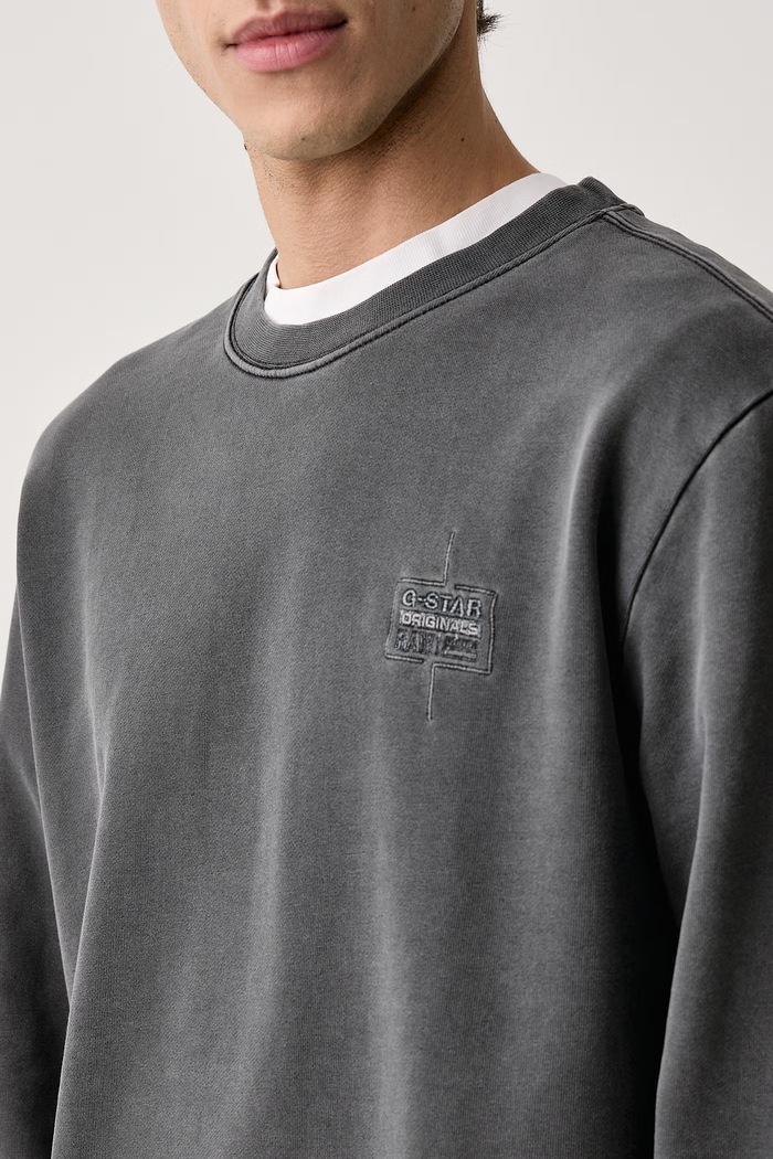 Bluza męska bawełniana Logo overdyed r G-Star D28802.E453 szary