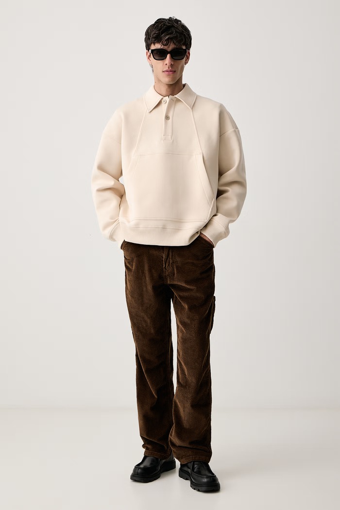 G-Star Bluza męska Scupa polo collar loose D27091.E309 beżowy AW26