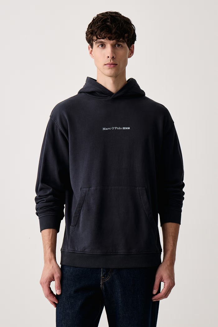 Marc O'Polo Bluza z kapturem męska bawełniana granatowy 5000007848