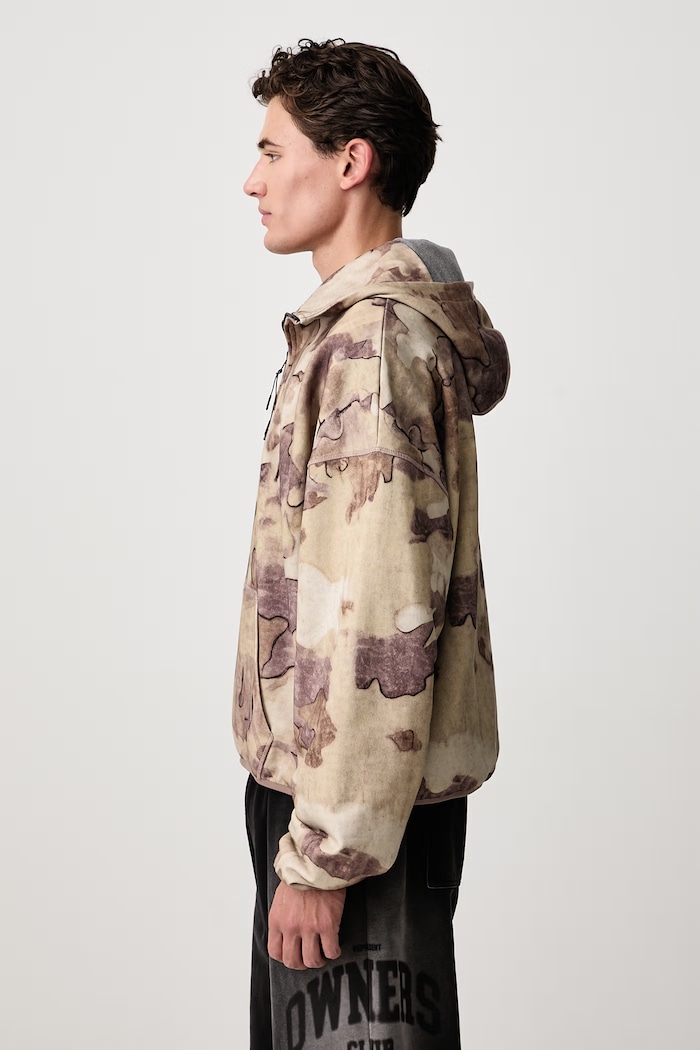 Bluza z kapturem bawełniana męska Represent MLM100997 beżowy