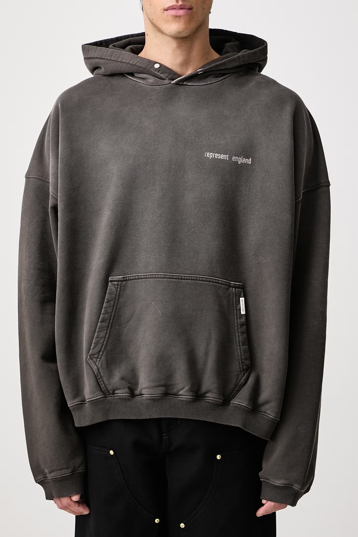 Bluza z kapturem bawełniana męska Represent szary MLM100902