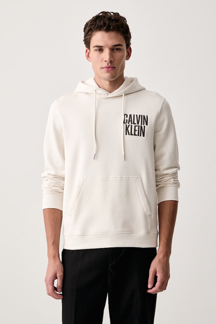 Calvin Klein Jeans Bluza z kapturem męska z bawełną beżowy LV04RH247G