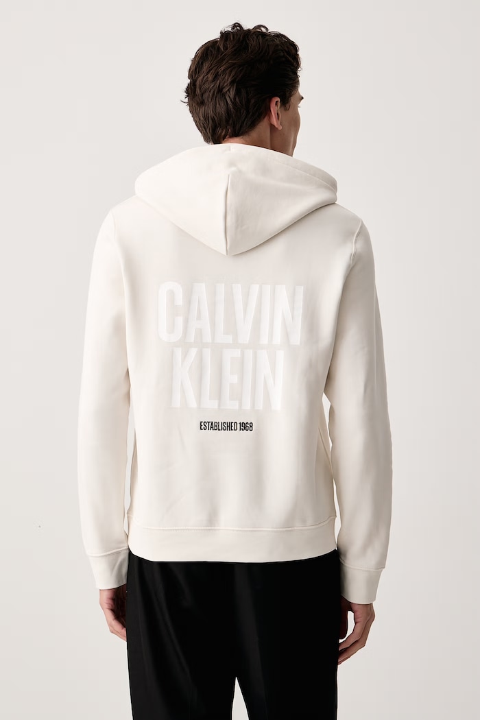 Odzież Calvin Klein Jeans Bluza z kapturem męska z bawełną LV04RH247G beżowy