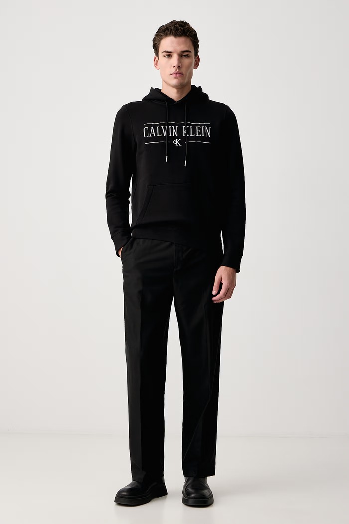 Calvin Klein Jeans Bluza z kapturem męska z bawełną LV04RH238G czarny AW26