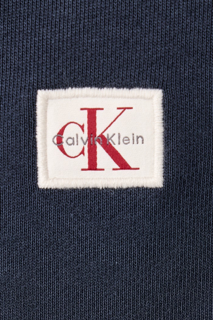 Bluza rozpinana męska z bawełną Calvin Klein Jeans granatowy LV04RH234G