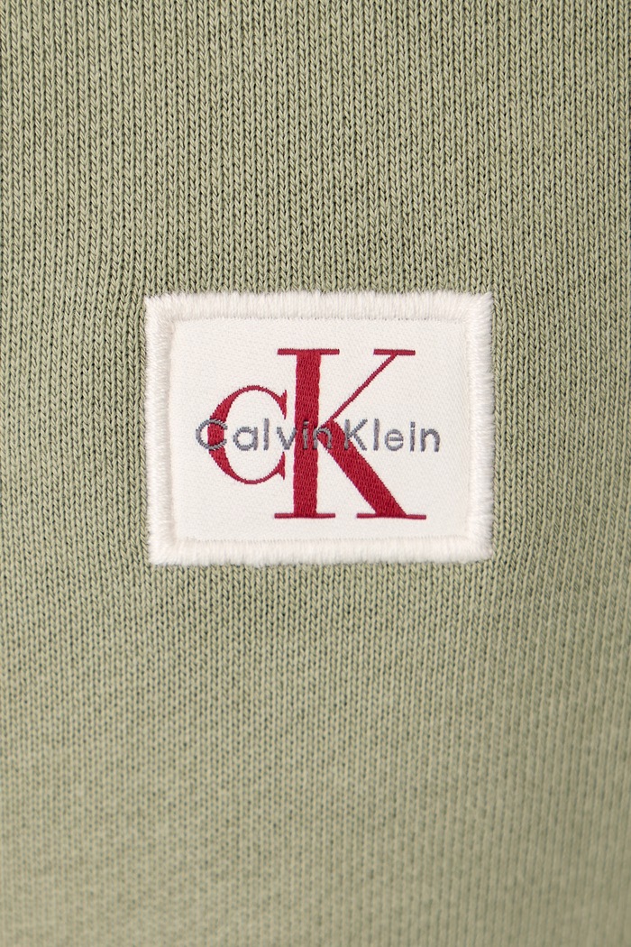 Bluza z kapturem męska z bawełną Calvin Klein Jeans zielony LV04RG269G