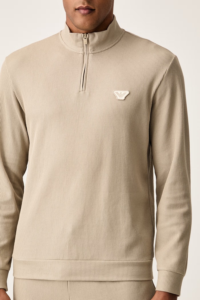 Odzież Emporio Armani Underwear Bluza lounge męska z bawełną EM005780.AF25051 beżowy