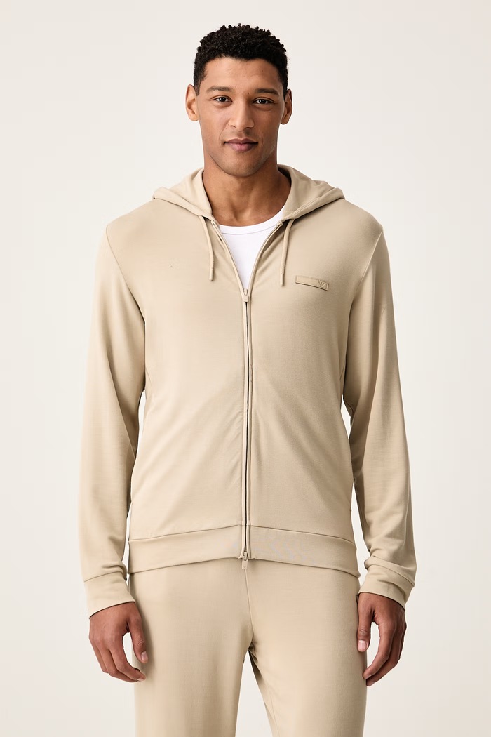 Emporio Armani Underwear Bluza lounge męska z modalem beżowy EM000653.AF25035