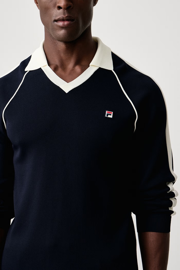 Sweter męski z wiskozą CORTINA Fila FAM1331 granatowy