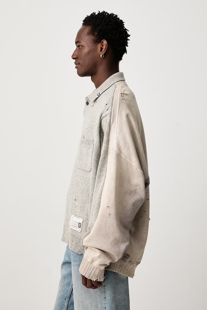 Sweter męski z wełną Maison MIHARA YASUHIRO A17SW532 szary