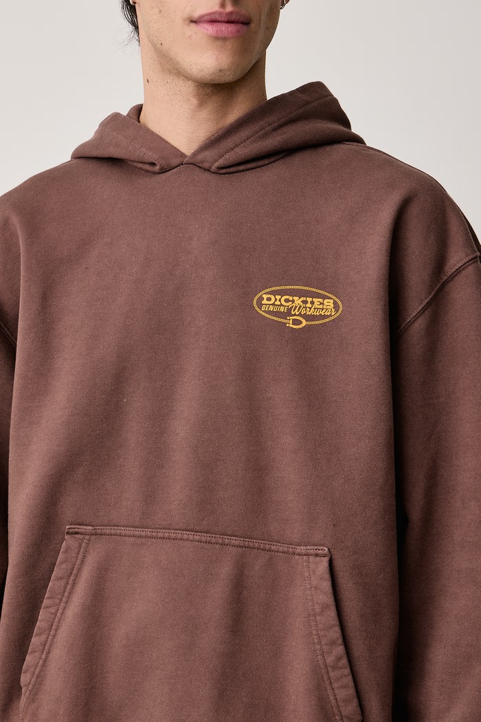 Bluza z kapturem męska z bawełną Dickies DK0A8CHX0TB1 brązowy