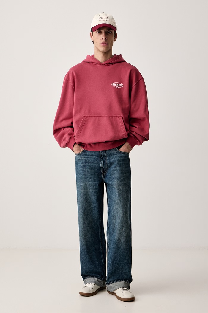 Dickies Bluza z kapturem męska z bawełną DK0A8CHXL811 różowy AW26