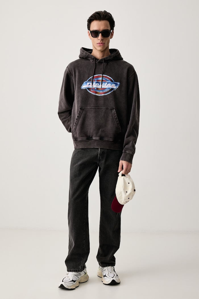 Dickies Bluza z kapturem męska z bawełną DK0A8E4XBLK1 czarny AW26