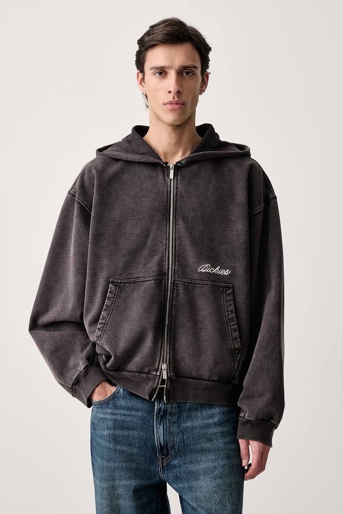 Dickies Bluza rozpinana z kapturem męska z bawełną szary DK0A8CDHBLK1