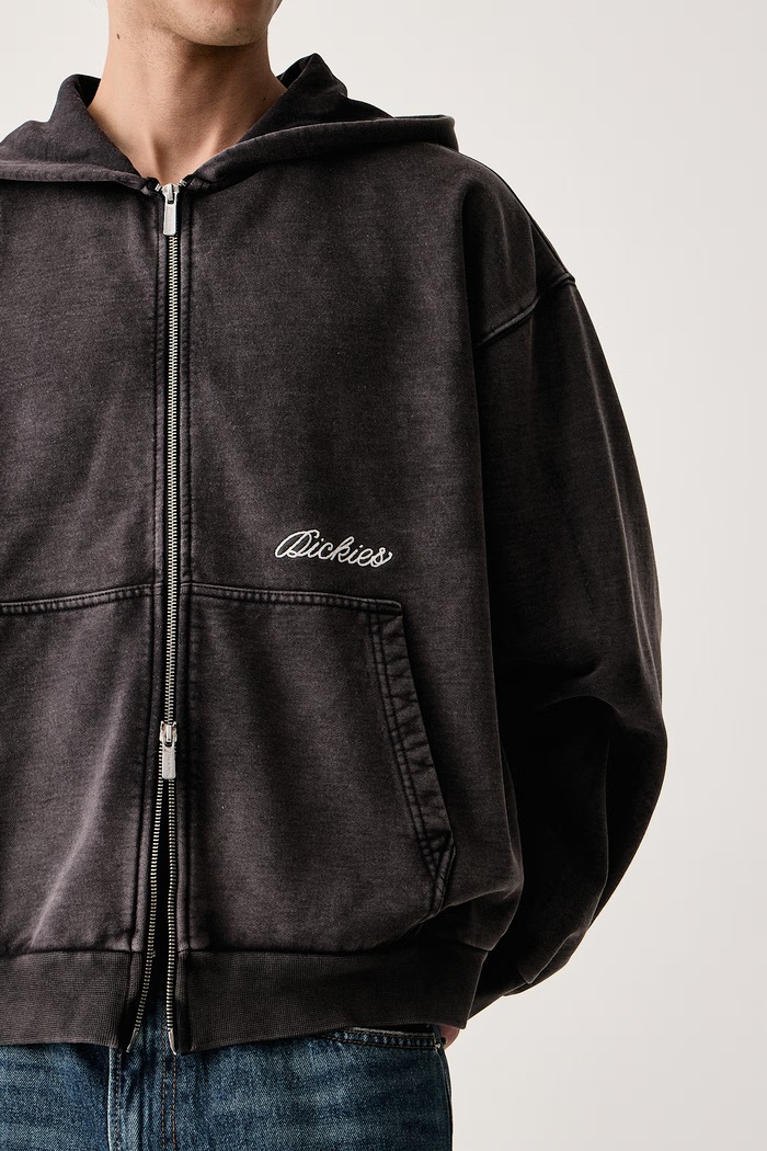 Bluza rozpinana z kapturem męska z bawełną Dickies DK0A8CDHBLK1 szary