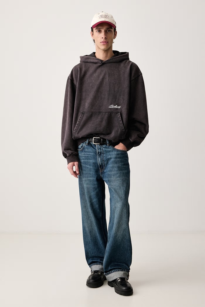 Dickies Bluza z kapturem męska z bawełną DK0A89NSBLK1 szary AW26