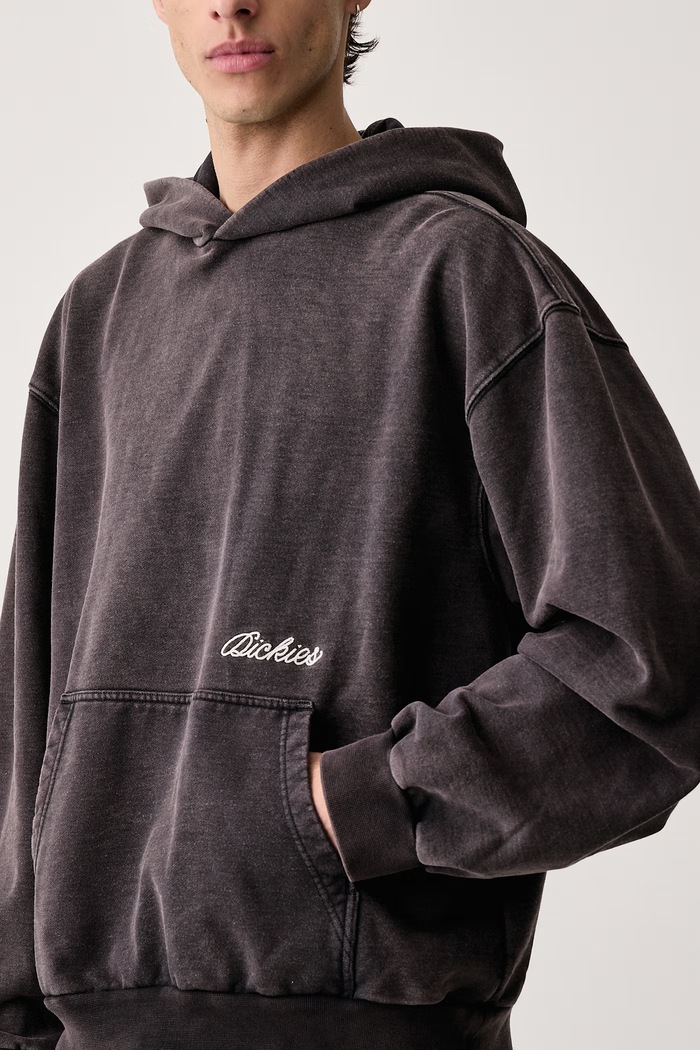 Bluza z kapturem męska z bawełną Dickies DK0A89NSBLK1 szary