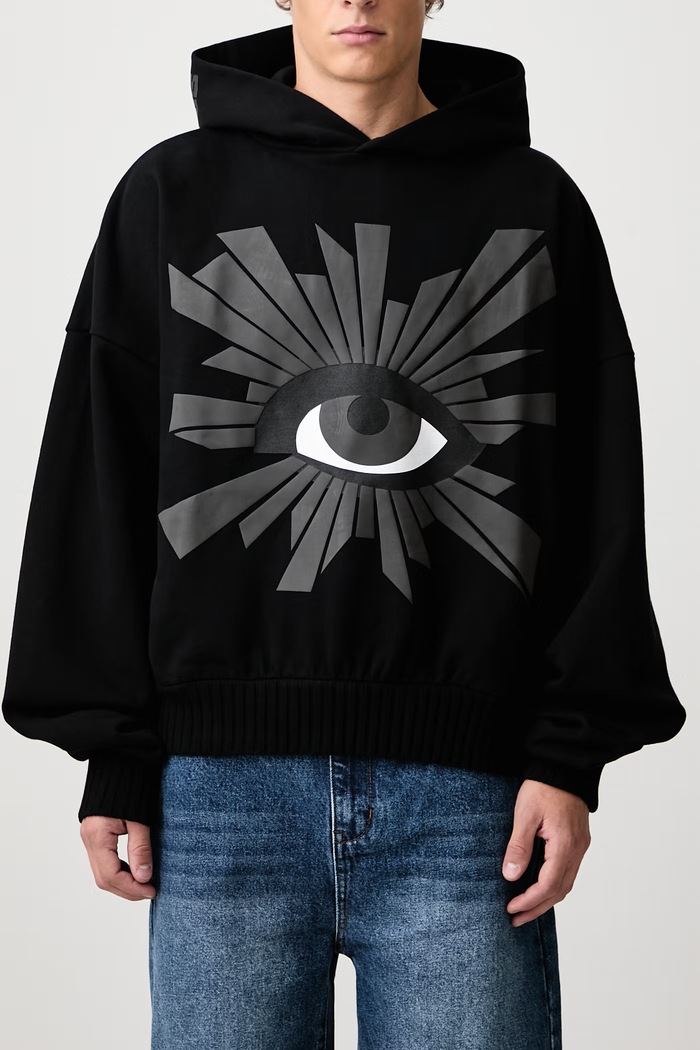 All Seeing bluza z kapturem bawełniana męska House of Errors czarny HEFW26HO01012