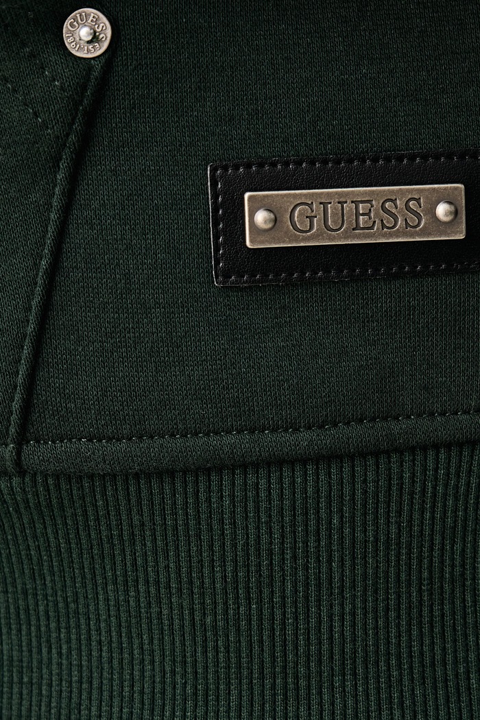 Суичър с цип мъжки с памук Guess зелен M6BQ29.K6173